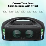 Tribit StormBox Blast Portable Speaker 90W Loud Stereo Sound with XBass, IPX7 Waterproof Bluetooth Speaker with LED Light, PowerBank, Bluetooth 5.3&TWS, Custom EQ, 30H Playtime for Outdoor