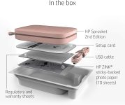 HP Sprocket Portable 2×3″ Instant Color Photo Printer (Blush) Print Pictures on Zink Sticky-Backed Paper from your iOS & Android Device.