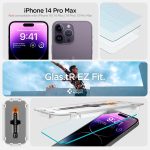 Spigen Tempered Glass Screen Protector [GlasTR EZ FIT] designed for iPhone 14 Pro Max [Case Friendly] – Sensor Protection / 2 Pack