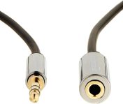 Amazon Basics 3.5mm Aux Jack Audio Extension Cable, Male to Female, Adapter for Headphone or Smartphone, 6 Foot, Black