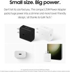 SAMSUNG 25W Wall Charger Power Adapter with Cable, Super Fast Charging, Compact Design, Compatible with Galaxy and USB Type C Devices, Black