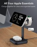ESR 3 in 1 Charging Station for Apple MagSafe Charger Stand for iPhone & [Certified] Portable Apple Watch Charger, Travel Charger for Multiple Devices iPhone 15/14/13/12 & Watch & AirPods, Black