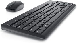 Dell Wireless Keyboard and Mouse – KM3322W, Wireless – 2.4GHz, Optical LED Sensor, Mechanical Scroll, Anti-Fade Plunger Keys, 6 Multimedia Keys, Tilt Leg – Black