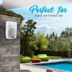 Outdoor Wall-Mount Patio Stereo Speaker – Waterproof Bluetooth Wireless & No Amplifier Needed – Portable Electric Theater Sound Surround System – Pyle PDWR61BTWT