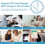 iPhone Charger Super Fast Charging 20W PD Power Wall Charger with 6FT Charging Cable Compatible i Phone 14/14 Pro Max/13/13 Pro Max/12/12 Pro/12 Pro Max/11/11 Pro iPad(Blue)