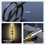 UGREEN 3.5mm Audio Cable Stereo Aux Cord 90 Degree Right Angle, Compatible with Beats iPhone iPod iPad Tablets Speakers 24K Gold Plated Male to Male Black 1.5FT