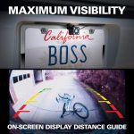 BOSS Audio Systems LPCB40 Reverse Rearview License Plate Backup Car Camera – 170° Wide Angle Rear View, Weatherproof Back Up Cam