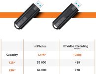 Amazon Basics 128 GB Ultra Fast USB 3.1 Flash Drive, Black