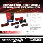 DS18 AMPKIT4 4 Gauge Amp Installation Wiring Kit – Amplifier Installation Kit 4 GA – A Car Amplifier Wiring Kit Simplifies Wire Connections and Delivers Power to Your Radio, Subwoofers, and Speakers