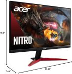 Acer Nitro KG241Y Sbiip 23.8′ Full HD (1920 x 1080) VA Gaming Monitor | AMD FreeSync Premium Technology | 165Hz Refresh Rate | 1ms (VRB) | ZeroFrame Design | 1 x Display Port 1.2 & 2 x HDMI 2.0