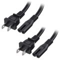 Cable Matters 2 Pack 2 Prong TV Power Cord 10 ft, AC Power Cord Compatible with Samsung LG Sony Insignia TCL Sharp Toshiba Hisense TV PS4 PS5, Non Polarized (NEMA 1-15P to IEC C7) – 10 Feet