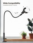 Lamicall Gooseneck Phone Holder Bed – [Newest Nylon Braided] Flexible Arm, Overall Length 38inch, 360 Adjustable Clamp Clip, Overhead Cell Phone Mount Stand for Bed, Desk, 4-7” Cellphone