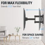 Mounting Dream TV Mount Full Motion TV Wall Mount for Most 32-65 Inch Flat Screen TV, Wall Mount TV Bracket with Dual Arms, Max VESA 400x400mm and 99 LBS, Fits 16″, 18″, 24″ Studs MD2380-24K TV Mounts
