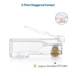 Cable Matters 50-Pack Cat 6 Pass Through RJ45 Connectors (Cat 6 Ends / Cat6 Connector / RJ45 Modular Plugs/Ethernet Plugs/Network Connector) for Solid or Stranded UTP Ethernet Cable