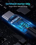 Baseus USB C Cable, 100W PD 5A QC 4.0 Fast Charging USB C to USB C Cable, Zinc Alloy Nylon Braided USB Type C Charger Cable for iPhone 15/Pro/Plus/Pro Max, MacBook, iPad Pro, Samsung S23/S22+ (10ft)