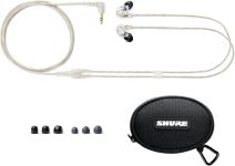 Shure SE215 PRO Wired Earbuds – Professional Sound Isolating Earphones, Clear Sound & Deep Bass, Single Dynamic MicroDriver, Secure Fit in Ear Monitor, Plus Carrying Case & Fit Kit – Clear (SE215-CL)