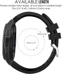 MoKo Band Compatible with Samsung Galaxy Watch 3 45mm/Gear S3 Frontier/Classic/Galaxy Watch 46mm/Huawei Watch GT2 Pro/GT 46mm/GT2 46mm/Ticwatch Pro 3, Silicone Strap Fit 22mm Band, BLACK