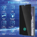 CWQZGUF [3+2 Pack Galaxy S24 Ultra Privacy Screen Protector – 3 Pack Privacy Film + 2 Pack Camera Lens Tempered Glass, High Clarity Bubble Free, Anti-Spy Protection for Samsung S24 Ultra 5G