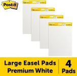 Post-it Super Sticky Easel Pad, 25 in x 30 in, White, 30 Sheets/Pad, 4 Pads/Pack, Great for Virtual Teachers and Students (559 VAD 4PK)