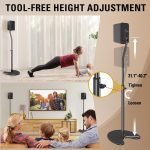 Mounting Dream Speaker Stands Pair, Max 40″ Height Adjustable Speaker Stands Mounts,Heavy Duty Base Extendable Tube,11 lbs Capacity Per Stand,Set of 2 Universal Floor Stands (Speakers Not Included)