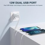 USB A Wall Charger, Charger Adapter, 3-Pack 2.4A Dual Port Quick Charger Plug Cube for Phone 13 12 11 Pro Max SE XS XR X 8 7 6 6S Plus, LG, Android Power Block Fast Charging Box Brick