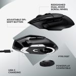 Logitech G502 X Lightspeed Wireless Gaming Mouse – LIGHTFORCE hybrid optical-mechanical switches, HERO 25K gaming sensor, compatible with PC – macOS/Windows – Black