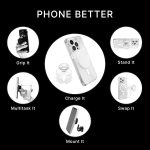 PopSockets Phone Grip Compatible with MagSafe®, Phone Holder, Wireless Charging Compatible, Pill-Shaped Grip – Clear