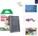 Fujifilm Instax Mini 11 Instant Camera Sky Blue + Custom Case Fuji Film Value Pack (50 Sheets) Flamingo Designer Photo Album for instax Photos