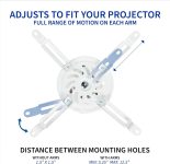 VIVO Universal Adjustable Ceiling Projector Mount for Regular and Mini Projectors with Extending Arms, White, MOUNT-VP01W