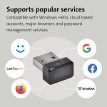 Kensington VeriMark USB Fingerprint Key Reader – Windows Hello, FIDO U2F, Anti-Spoofing (K67977WW),Black