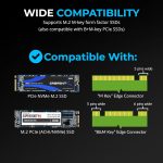SABRENT M.2 NVMe SSD to PCIe x16 Tool-Free Add-in Card (AIC) with Aluminum Heatsink, M.2 PCIe Adapter for Gen5 SSDs PCIe 5.0, Backwards Compatible with Previous PCIe Generations (EC-TFPE)
