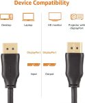 Amazon Basics DisplayPort to DisplayPort 1.2 Cable with 4K@60Hz, 2K@165Hz, 2K@144Hz Video Resolution – 3 Feet, for Personal Computer, Black