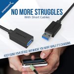 SABRENT 22AWG USB 3.0 Extension Cable A Male to A Female [Black] 6 Feet (CB-3060)