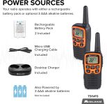 Midland- T51VP3 X-TALKER Spotting and Recovery Walkie-Talkie Long Range – FRS Two Way Radio for kids Caravanning with NOAA Weather Scan + Alert, 38 Privacy Codes – Black/Orange – 2 Pack