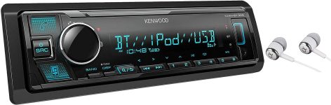 Kenwood Bluetooth USB MP3 WMA AM/FM Digital Media Player Dual Phone Connection Pandora Car Stereo Receiver/Free Alphasonik Earbuds