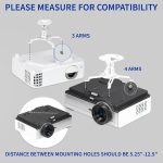 VIVO Universal Adjustable Ceiling Projector Mount for Regular and Mini Projectors with Extending Arms, White, MOUNT-VP01W