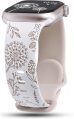 Wearlizer Floral Engraved Band Compatible with Apple Watch Bands 41mm 40mm 38mm 49mm 45mm 44mm 42mm Women, Two-Tone Flower Soft Silicone Cute Sport Strap for iWatch Series 9 8 7 6 5 4 3 2 1 SE Ultra