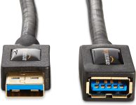 Amazon Basics 2-Pack USB-A 3.0 Extension Cable, 4.8Gbps High-Speed, Male to Female Gold-Plated Connectors, 6 Foot, Black