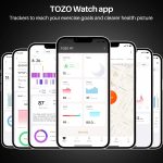 TOZO S2 44mm Smart Watch Alexa Built-in Fitness Tracker with Heart Rate and Blood Oxygen Monitor,Sleep Monitor 5ATM Waterproof HD Touchscreen for Men Women Compatible with iPhone&Android Black