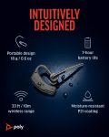 Poly Voyager Legend Wireless Headset (Plantronics) – Single-Ear via Bluetooth w/Noise-Canceling Mic – Voice Controls – Mute & Volume Buttons – Ergonomic Design -Connect to Mobile/Tablet -FFP