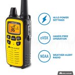 Midland 36 Channel FRS Two-Way Radio – Long Range Walkie Talkie, 121 Privacy Codes, NOAA Weather Scan + Alert (Yellow/Black, 3-Pack)