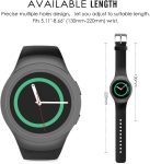 MoKo Watch Band Compatible with Samsung Gear S2, Soft Silicone Replacement Sport Band fit Gear S2 (SM-R720 / SM-R730 ONLY) Smart Watch, NOT FIT S2 Classic (SM-R732 & SM-R735), NOT FIT Gear Fit2, Black