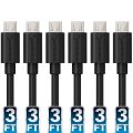 SABRENT [6-Pack 22AWG Premium 3ft Micro USB Cables High Speed USB 2.0 A Male to Micro B Sync and Charge Cables [Black] (CB-UM63)