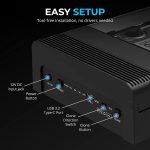 SABRENT USB Type-C Lay Flat Docking Station for M.2 PCIe NVMe + SATA 2.5′”/3.5″ SSD & HDD with Offline Clone Function [DS-UFNC]
