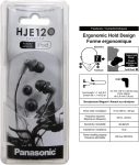 Panasonic ErgoFit Wired Earbuds, In-Ear Headphones with Dynamic Crystal-Clear Sound and Ergonomic Custom-Fit Earpieces (S/M/L), 3.5mm Jack for Phones and Laptops, No Mic – RP-HJE120-K (Black)
