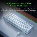 Razer Huntsman Mini 60% Gaming Keyboard Fast Keyboard Switches – Linear Optical Switches – Chroma RGB Lighting – PBT Keycaps – Onboard Memory – Mercury White