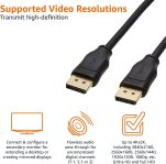Amazon Basics DisplayPort to DisplayPort 1.2 Cable with 4K@60Hz, 2K@165Hz, 2K@144Hz Video Resolution – 3 Feet, for Personal Computer, Black