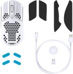 HyperX Pulsefire Haste – Gaming Mouse – Ultra Lightweight, 62g, 100 Hour Battery Life, 2.4Ghz Wireless, Honeycomb Shell, Hex Design, Up to 16000 DPI, 6 Programmable Buttons – White