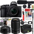 Nikon Z50 Mirrorless Camera Body 4K UHD DX-Format 2 Lens Kit NIKKOR Z DX 16-50mm F/3.5-6.3 VR + Z DX 50-250mm F/4.5-6.3 VR Bundle with Deco Gear Case + Microphone + Monopod + 64GB Card & Accessories