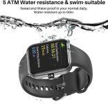 TOZO S2 44mm Smart Watch Alexa Built-in Fitness Tracker with Heart Rate and Blood Oxygen Monitor,Sleep Monitor 5ATM Waterproof HD Touchscreen for Men Women Compatible with iPhone&Android Black
